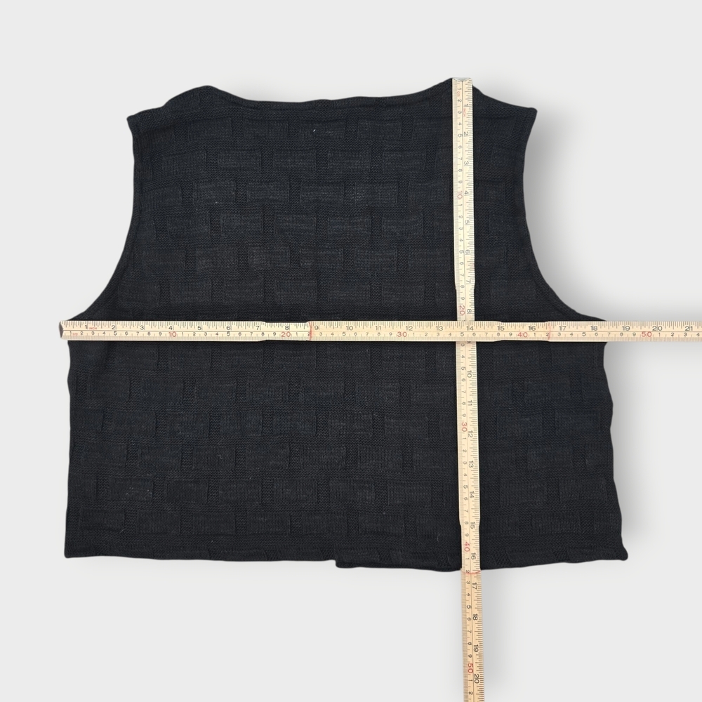 NWT Madewell Basketweave-Stitch Vest Black Textured Knit Tank Top Cropped Size M - Picture 11 of 14